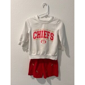 Karma Is The Guy On The Chiefs Sweatshirt and Shorts Set Red White